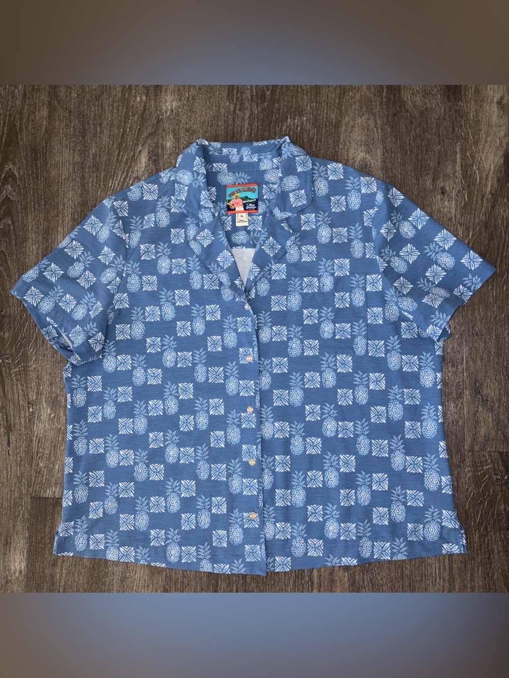 Vintage Reyn Spooner Joe Kealoha Shirt Mens XL Popover Pineapples Floral Tribal
